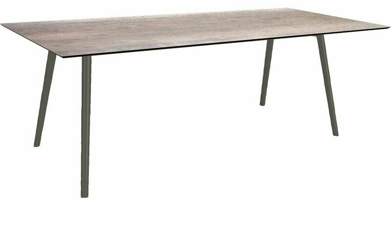 MESA INTERNO ALU TUBO CONICO 6/4,5CM 220x100x75 ANTRACITE/SMOKY