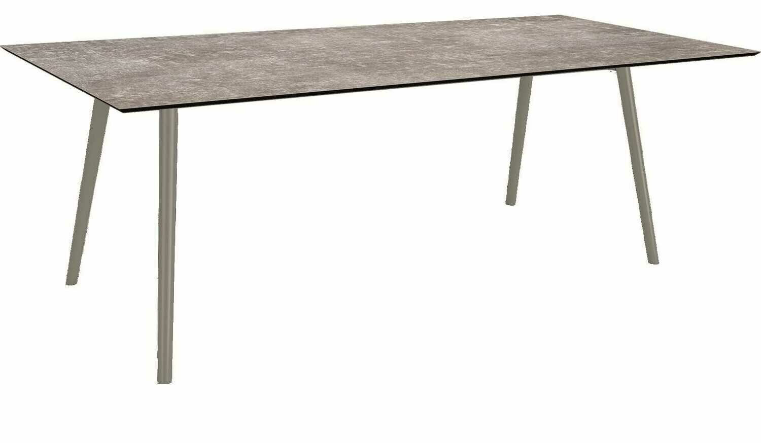 MESA INTERNO ALU TUBO CONICO 6/4,5CM 220x100x75 GRAFITE/METALLIC GREY