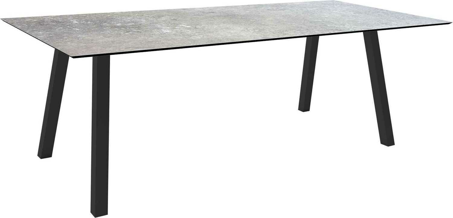 MESA INTERNO ALU TUBO QUAD 6x6 CM 220x100x75 ANTRACITE/VINTAGE STONE