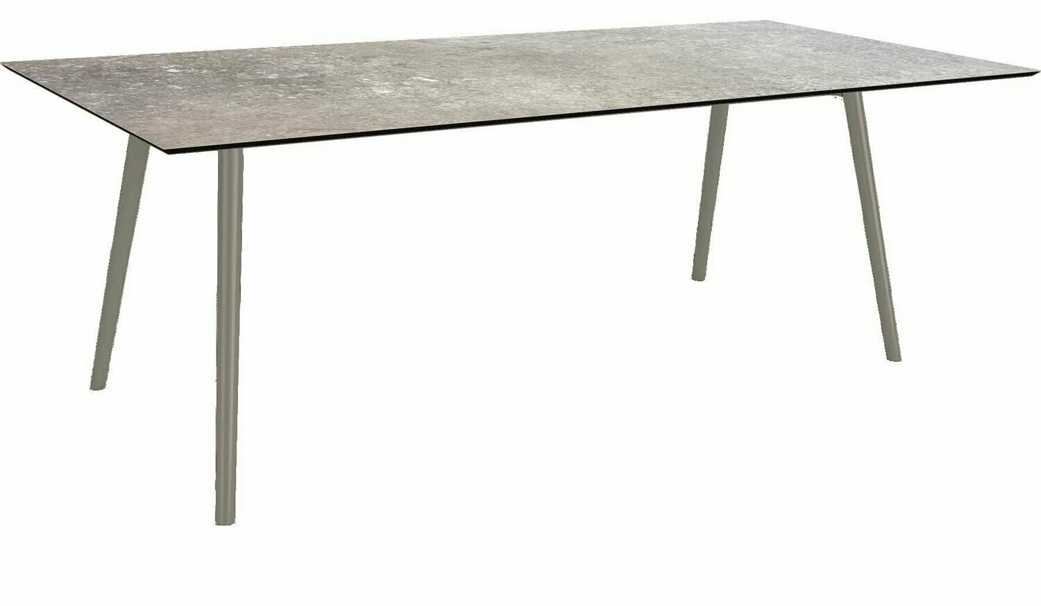 MESA INTERNO ALU TUBO CONICO 6/4,5CM 220x100x75 GRAFITE/VINTAGE STONE
