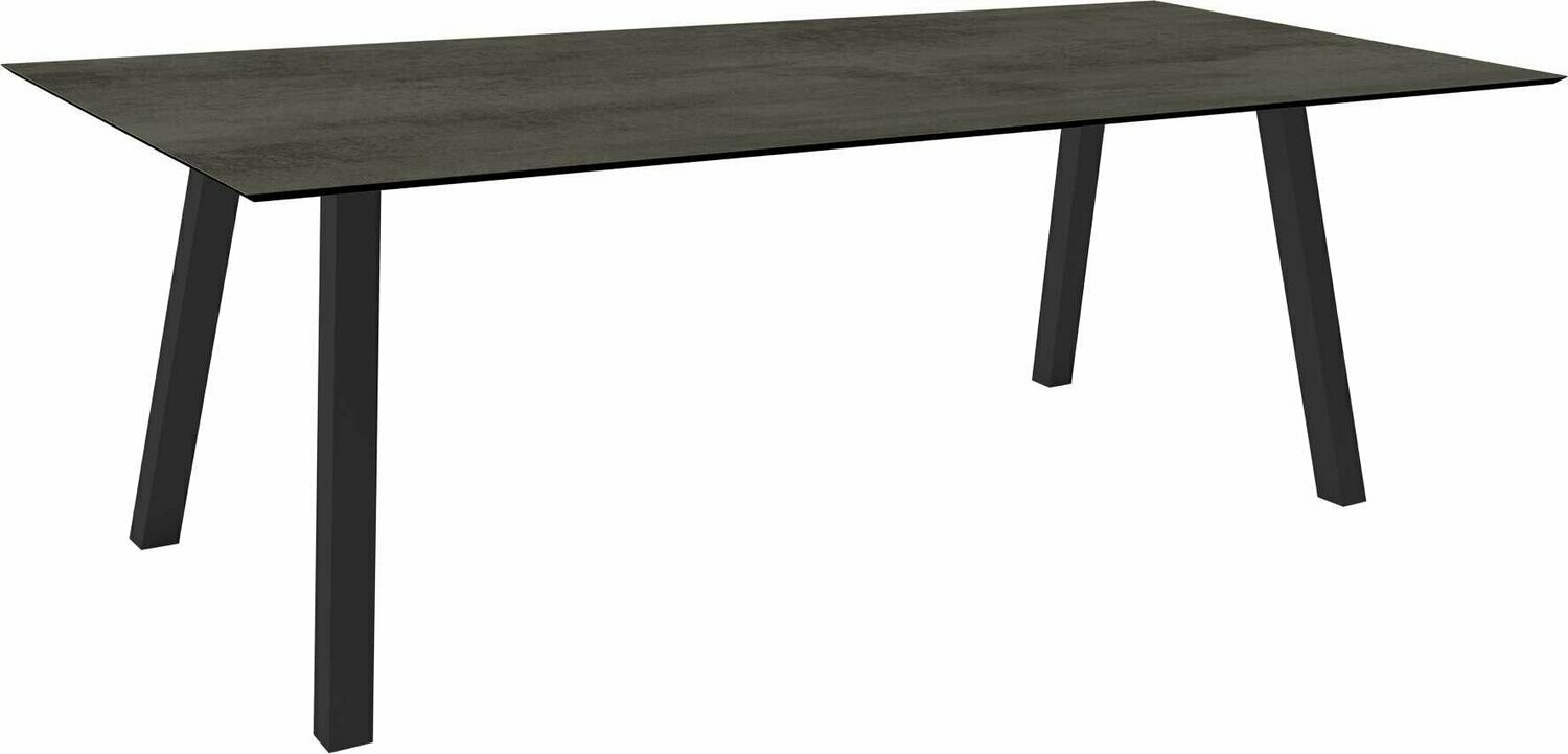 MESA INTERNO ALU TUBO QUAD 6x6 CM 220x100x75 ANTRACITE/CEMENT