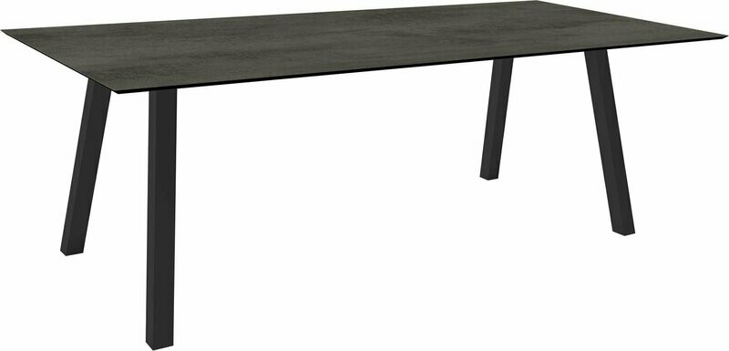 MESA INTERNO ALU TUBO QUAD 6x6 CM 220x100x75 ANTRACITE/CEMENT