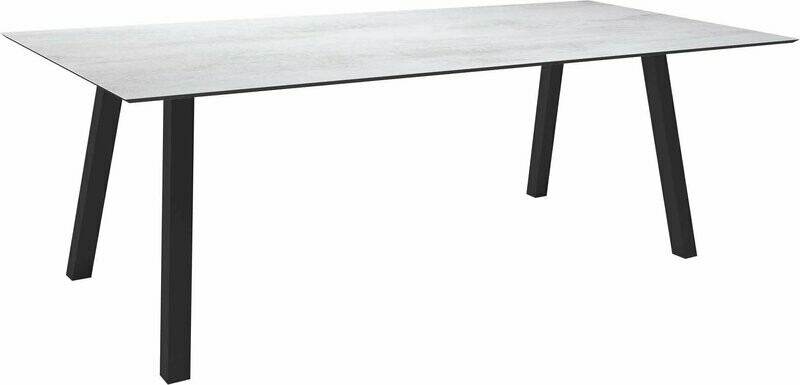 MESA INTERNO ALU TUBO QUAD 6x6 CM 220x100x75 ANTRACITE/CEMENT LIGHT