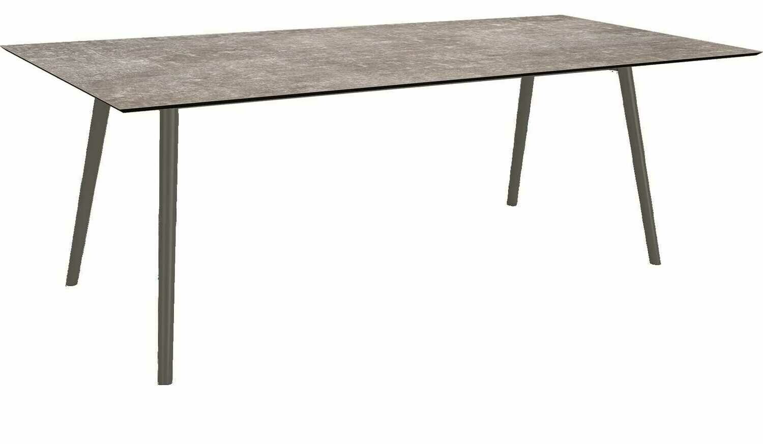 MESA INTERNO ALU TUBO CONICO 6/4,5CM 220x100x75 ANTRACITE/METALLIC GREY