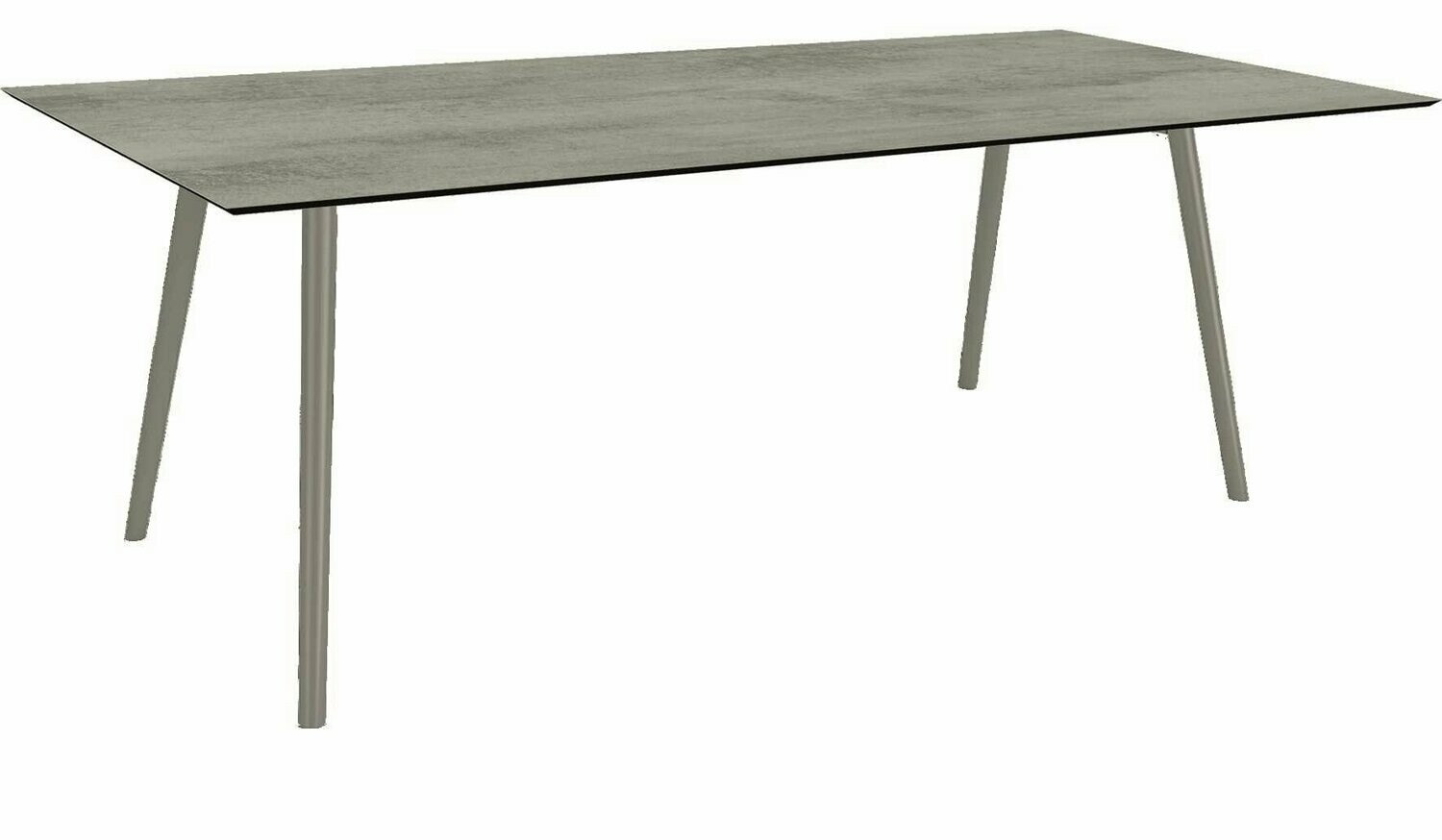MESA INTERNO ALU TUBO CONICO 6/4,5CM 220x100x75 GRAFITE/CEMENT