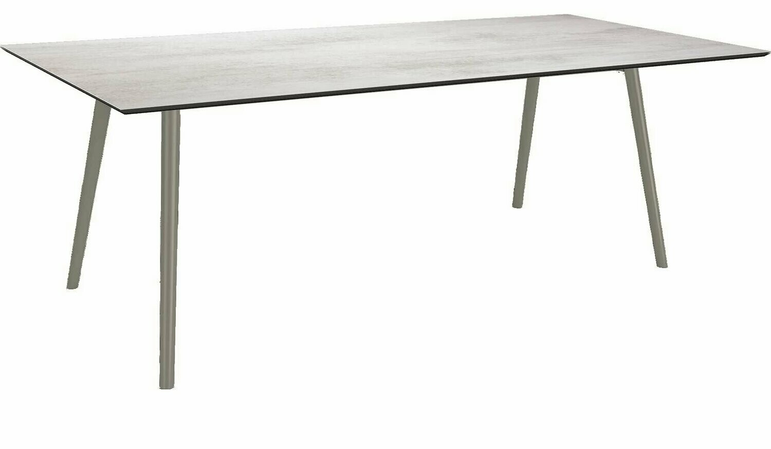 MESA INTERNO ALU TUBO CONICO 6/4,5CM 220x100x75 GRAFITE/CEMENT LIGHT