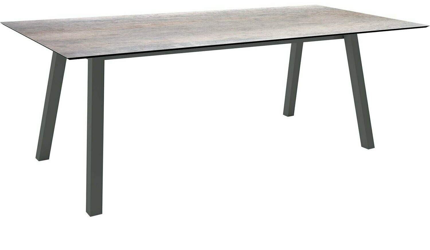 MESA INTERNO ALU TUBO QUAD 6x6 CM 220x100x75 ANTRACITE/SMOKY