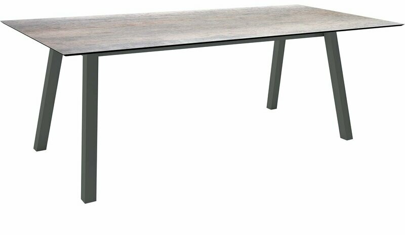 MESA INTERNO ALU TUBO QUAD 6x6 CM 220x100x75 ANTRACITE/SMOKY