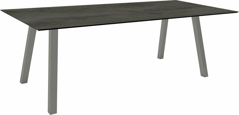MESA INTERNO ALU TUBO QUAD 6x6 CM 220x100x75 GRAFITE/CEMENT