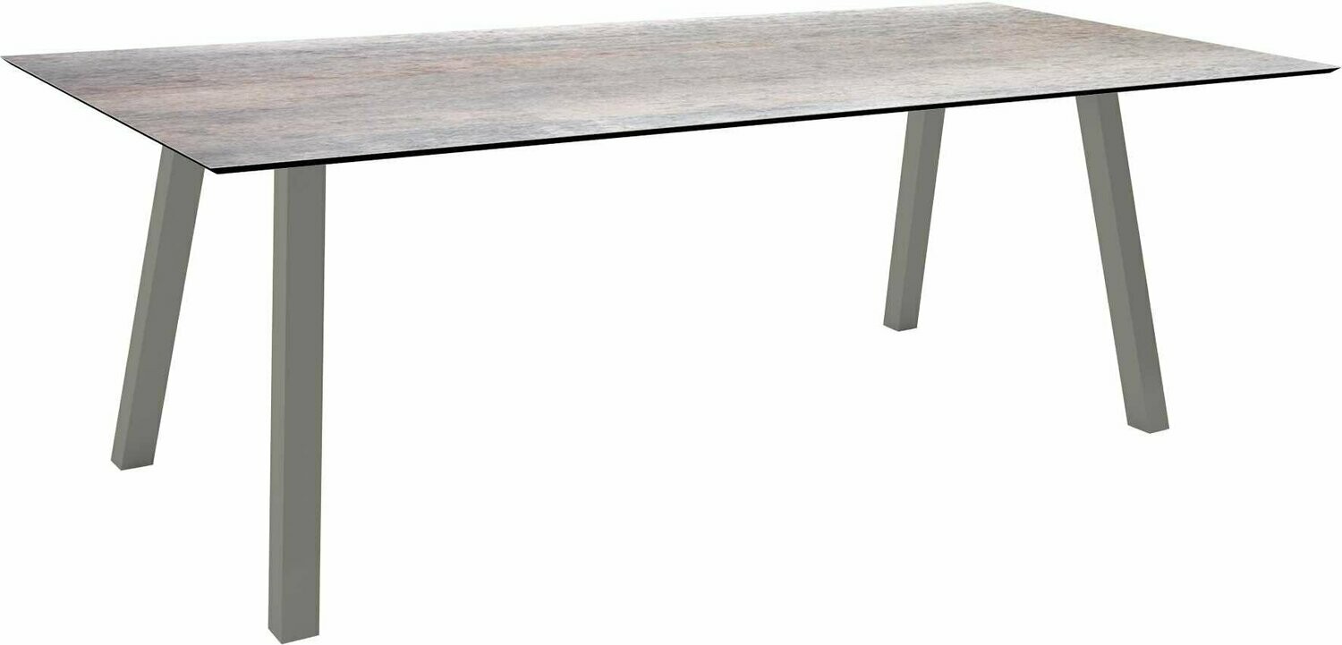 MESA INTERNO ALU TUBO QUAD 6x6 CM 220x100x75 GRAFITE/SMOKY