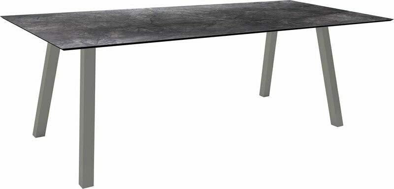 MESA INTERNO ALU TUBO QUAD 6x6 CM 220x100x75 GRAFITE/DARK MARBLE