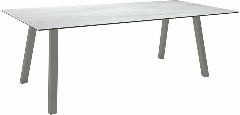 MESA INTERNO ALU TUBO QUAD 6x6 CM 220x100x75 GRAFITE/CEMENT LIGHT