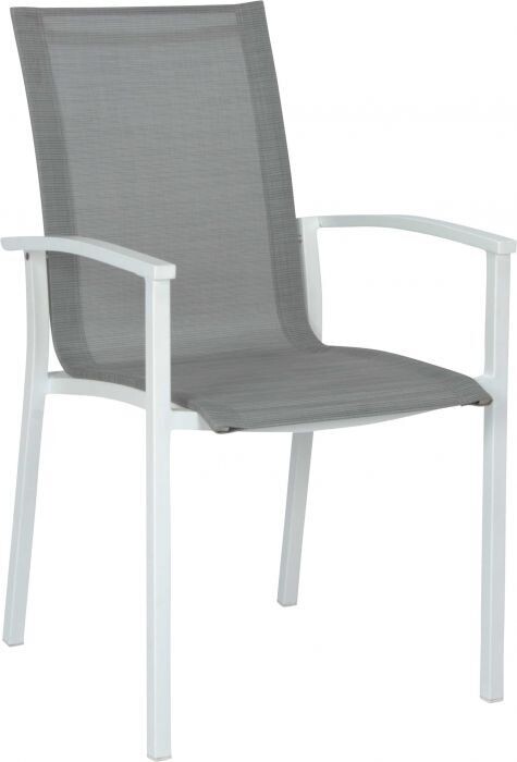 CADEIRA C/ BRAÇOS EVOEE BRANCO/PRATA