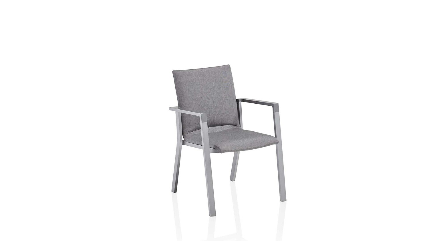 KETTLER- CADEIRA COM BRAÇOS PRATA/FLANELLE  "RASMUS"