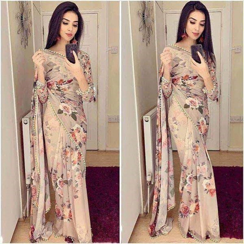Exclusive latest fashion new bollywood style saree collection floral designer saree