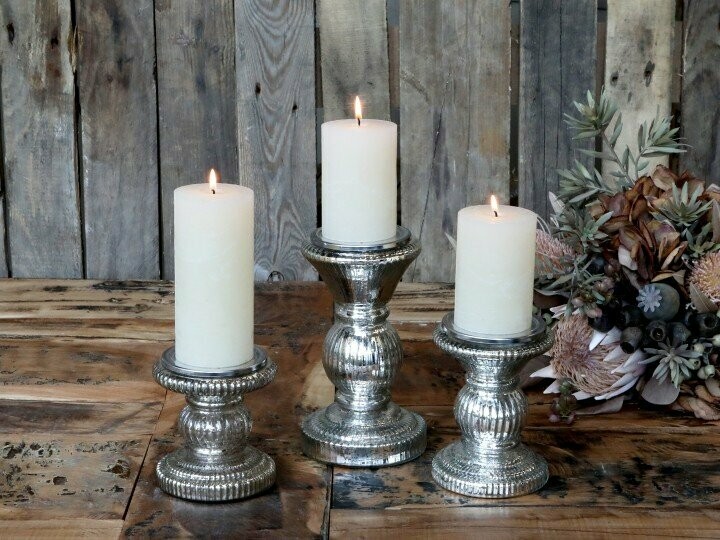Kerzenständer mit Rillen für Stumpenkerze S