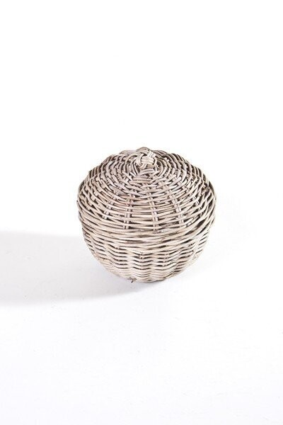 Candy Bowl mit Deckel Rattan Candy Bowl mit Deckel Rattan