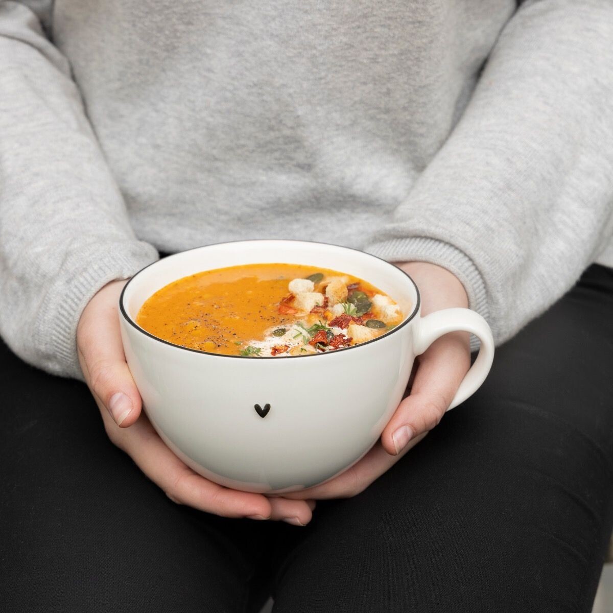 Schale " soup " mit Herz klein