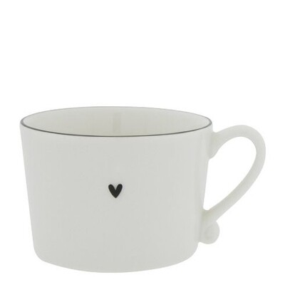 Tasse / Becher " Heart " mit schwarzem Rand BC