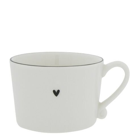 Tasse / Becher " Heart " mit schwarzem Rand
