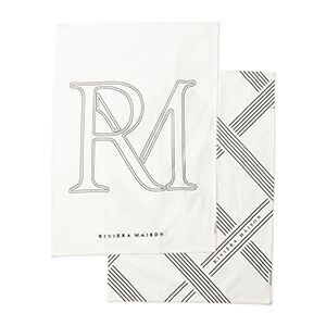 RM Monogram&Stripes Tea Towel 2 pcs