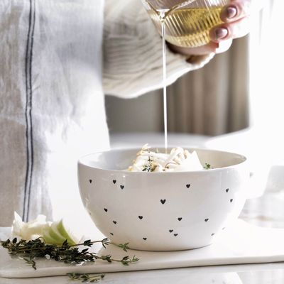 Bowl White/hearts overall 14,5x7cm Bowl White/hearts overall 14,5x7cm