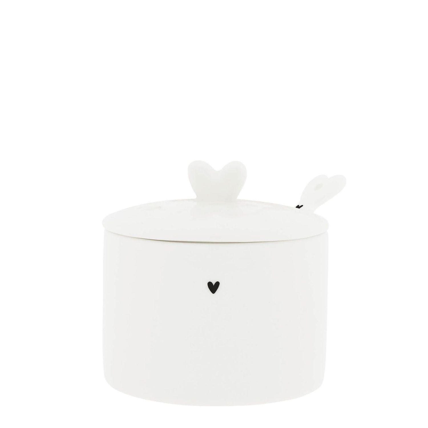 Sugar Bowl White with Heart in Black (new shape)
