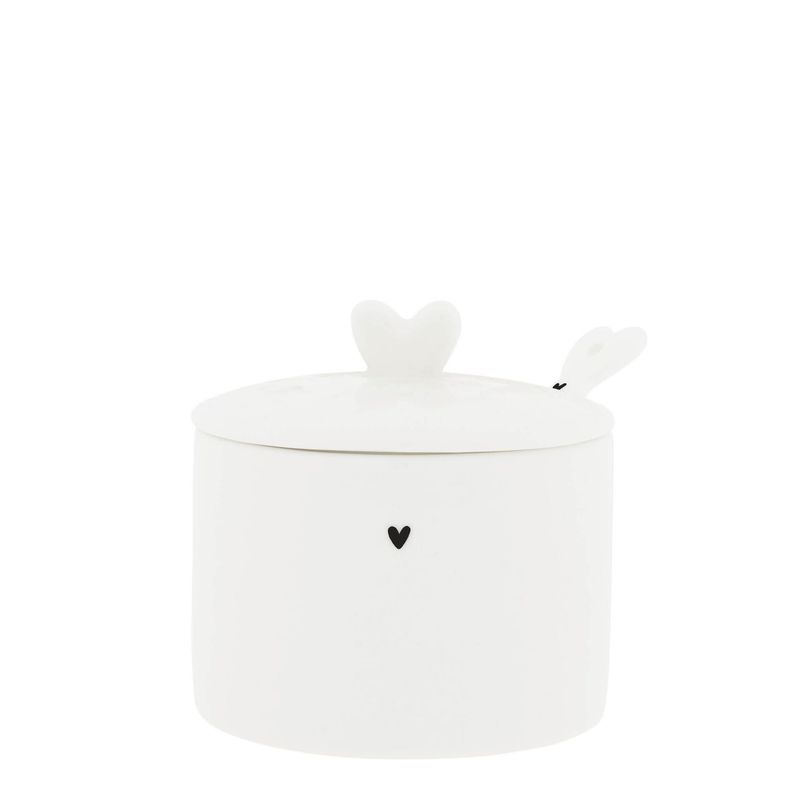 Sugar Bowl White with Heart in Black (new shape) Sugar Bowl White with Heart in Black (new shape)