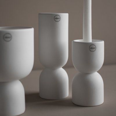 Post Vase - white