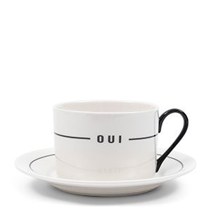 Oui Merci Cup & Saucer / Tasse Mug