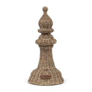 Rustic Rattan Chess Bishop Deco / Schach Dame