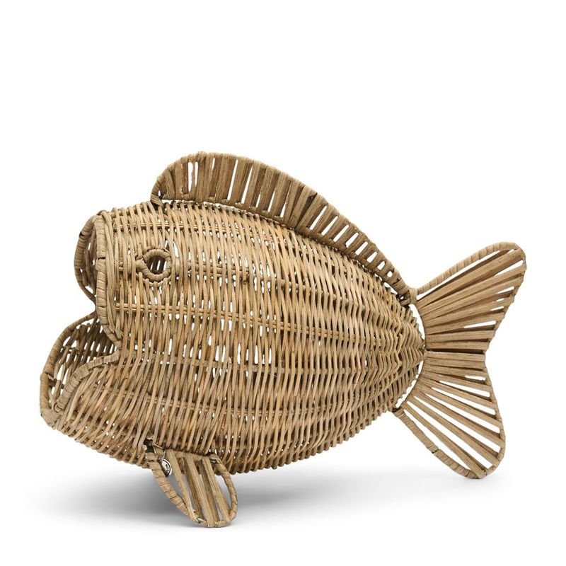 Rustic Rattan Fish BasketDecoration