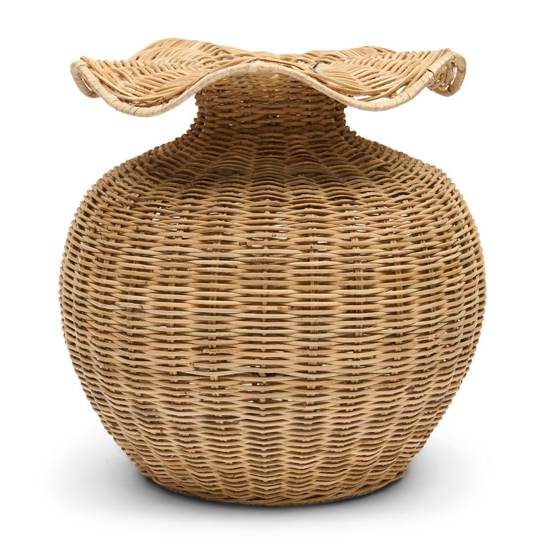 Rustic Rattan Wavy Vase Decoration