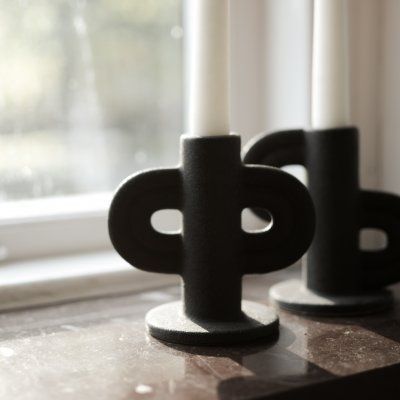 Swirl Similar Kerzenhalter - black