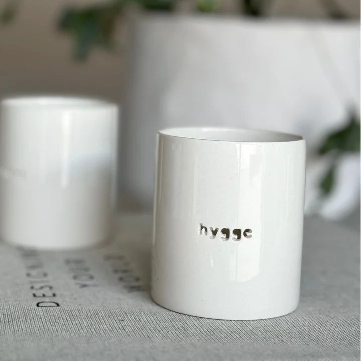 Windlicht Hygge white Porzellan S