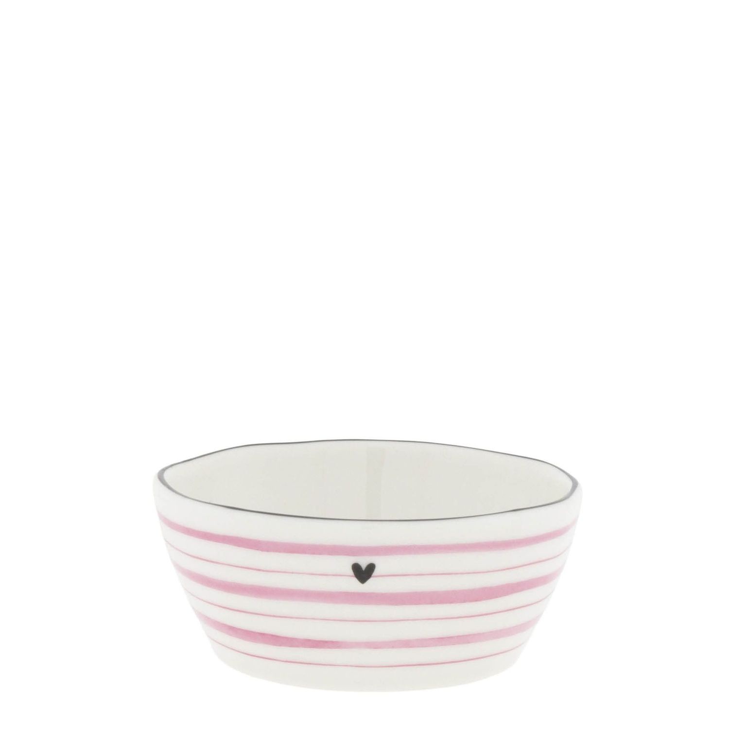Schale Bowl small  white/rose stripe
