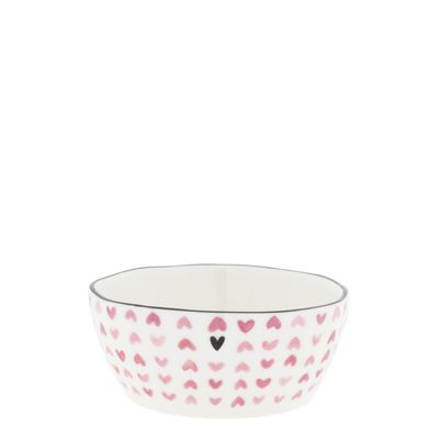 Schale Bowl small  white/rose allover hearts