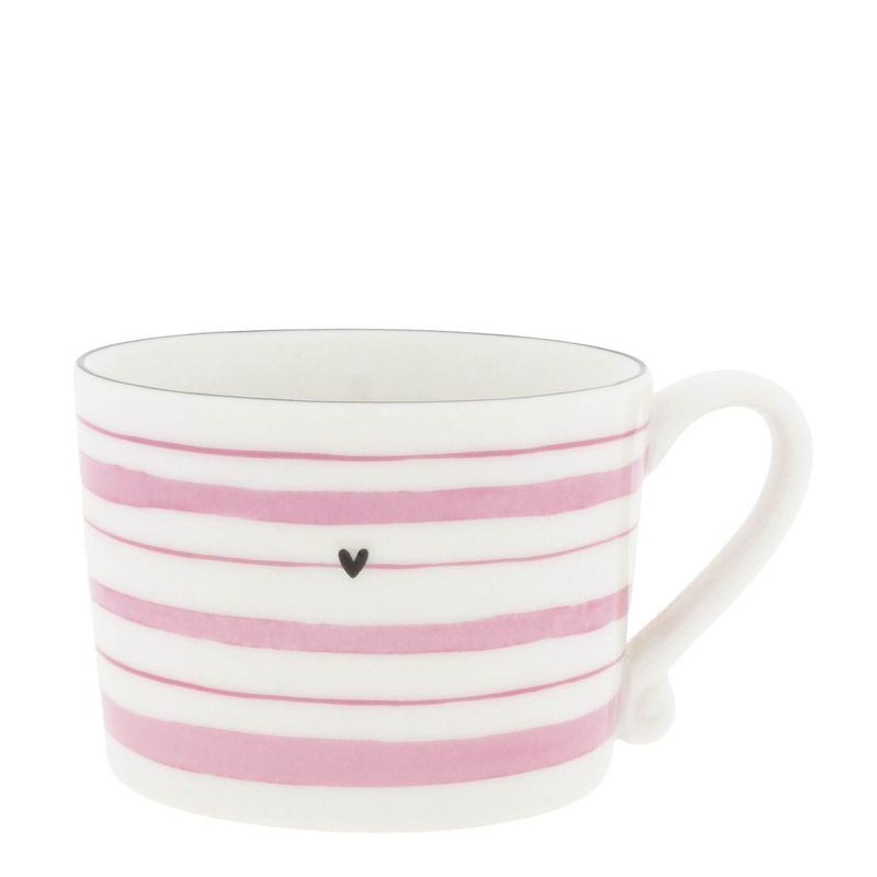 Cup / Tasse white/rose stripes