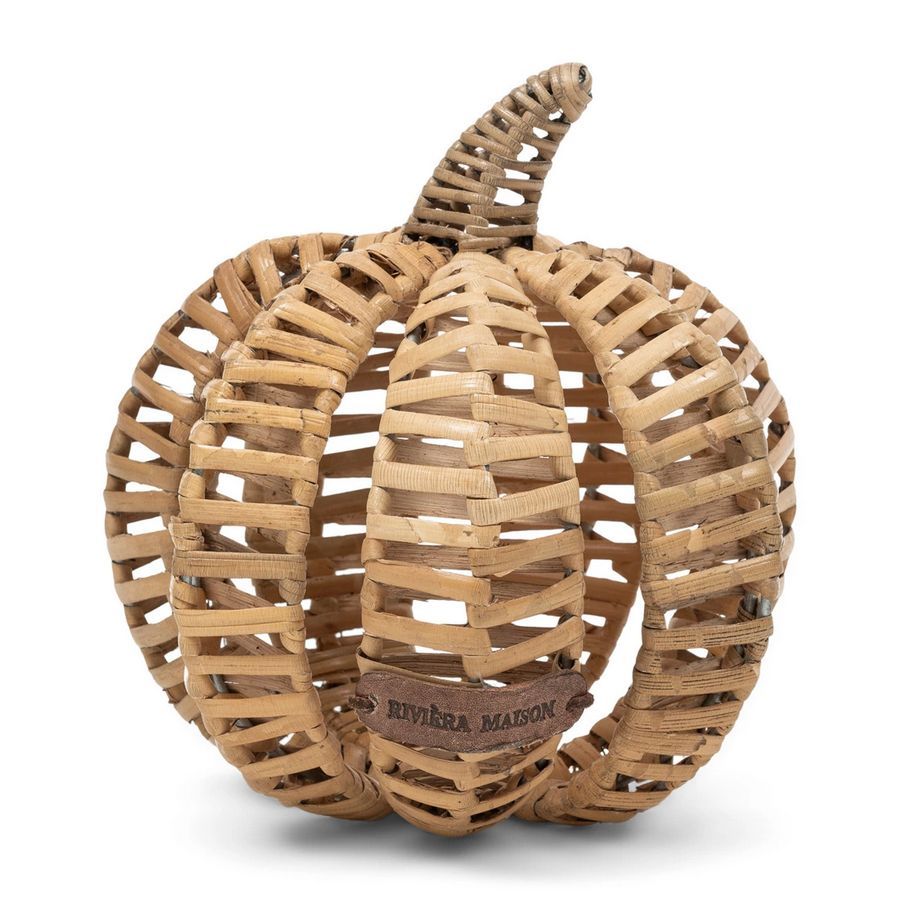 Rustic Rattan Decoration Pumpkin Kürbis