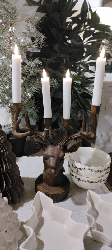 Hirsch - Kopf Büste Kerzenhalter braun Hirsch - Kopf Büste Kerzenhalter braun