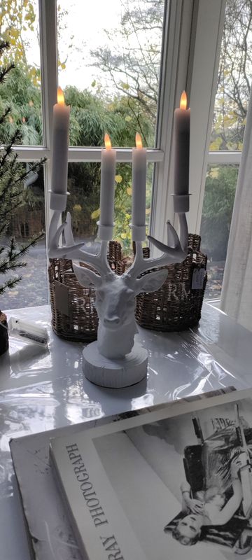 Hirsch - Kopf Büste Kerzenhalter weiß Hirsch - Kopf Büste Kerzenhalter weiß