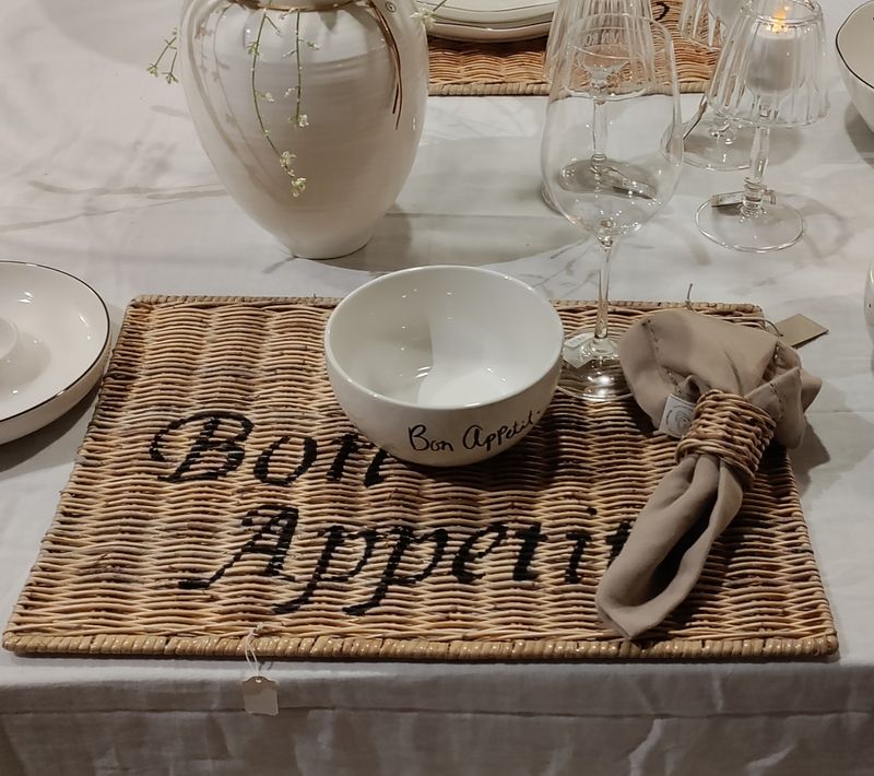 Placemat Rattan " Bon Appetit "