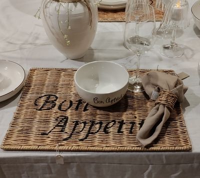 Placemat Rattan " Bon Appetit "