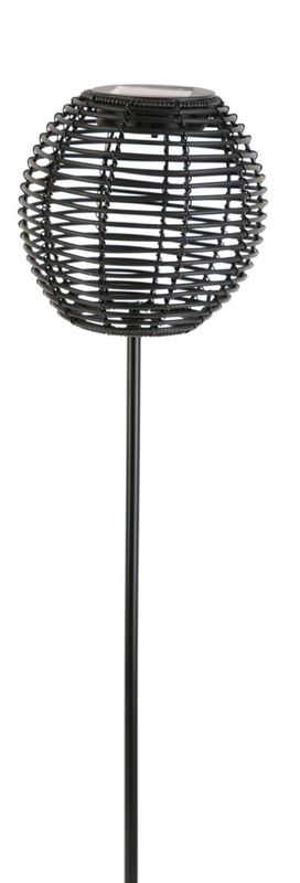 Solar-Laterne Ball am Stab (Solar+Nylonbänder) black
