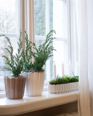 Topf Edna oval weiß