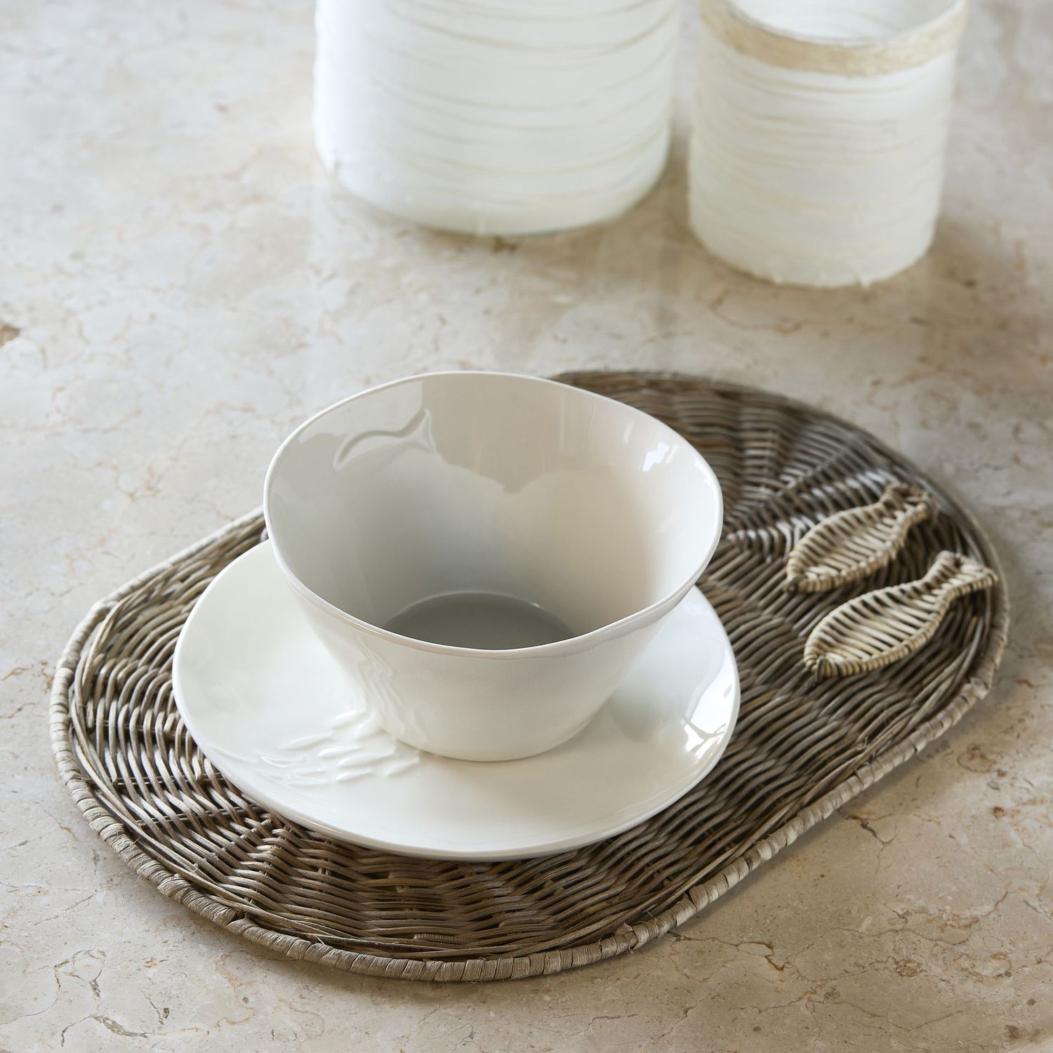 Rustic Rattan Fish Placemat