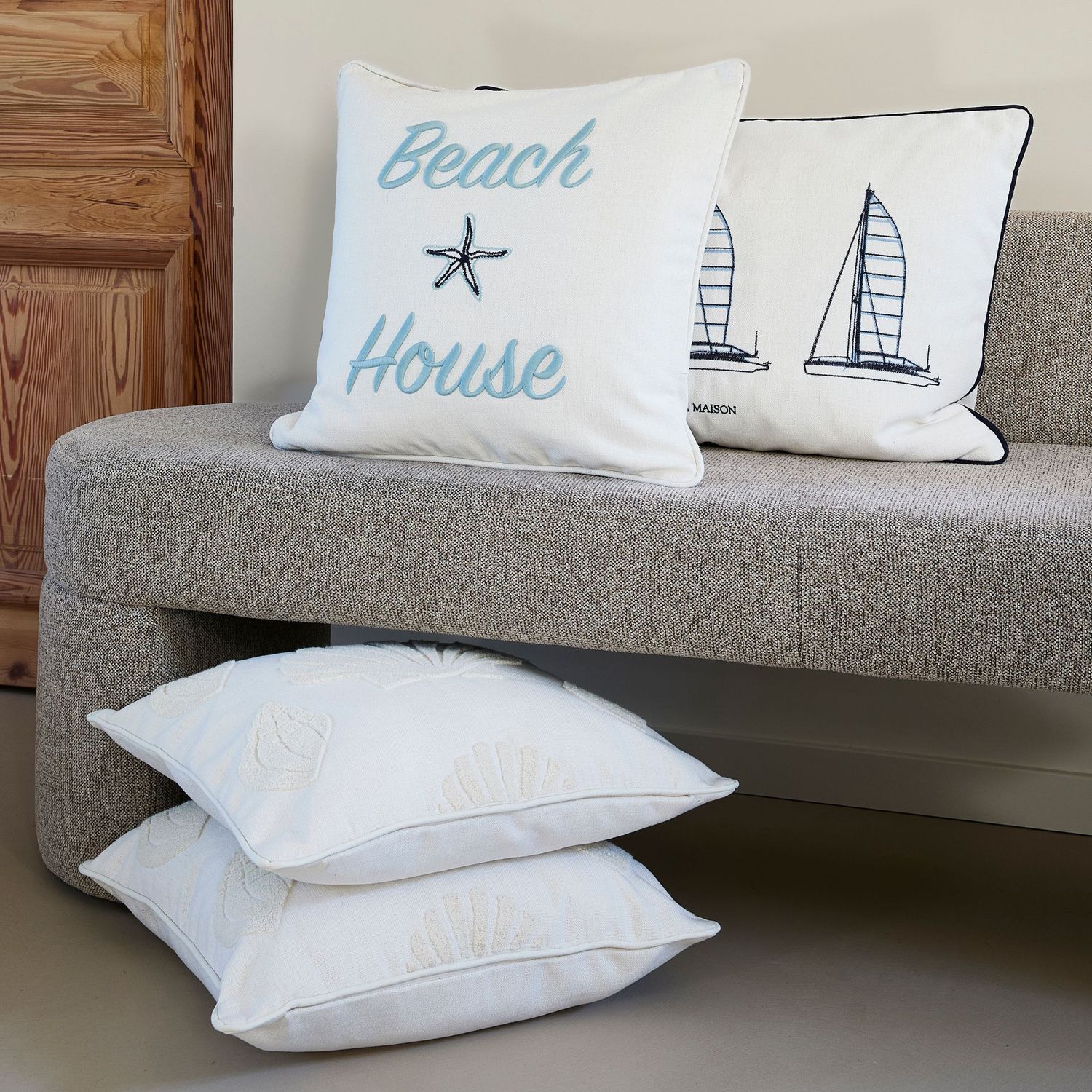 Beach House Pillow 50x50 Kissen  (neu: mit Inlett)
