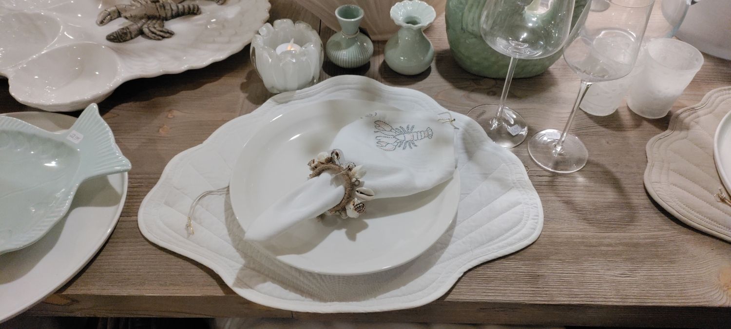 Platzset Nerina, Muschel,  Weiß