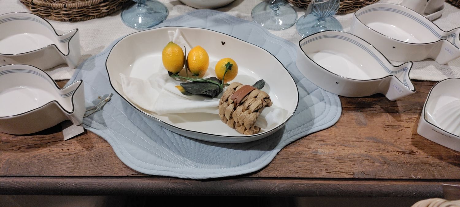Platzset Nerina, Muschel,  blau