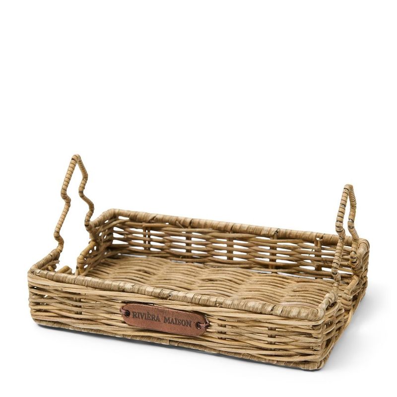 Rustic Rattan Christmas Tree Mini Tray